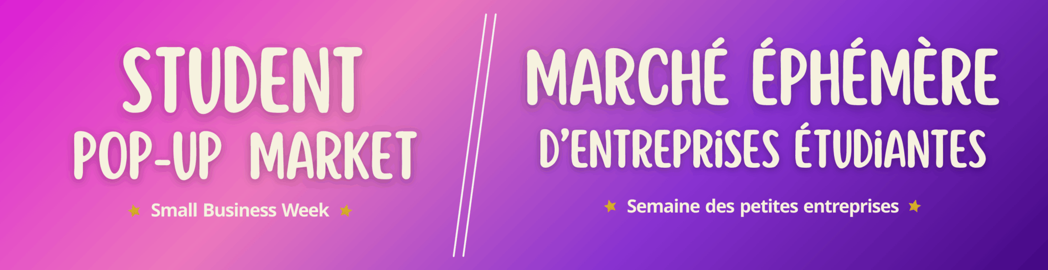 Student Pop-Up Market banner